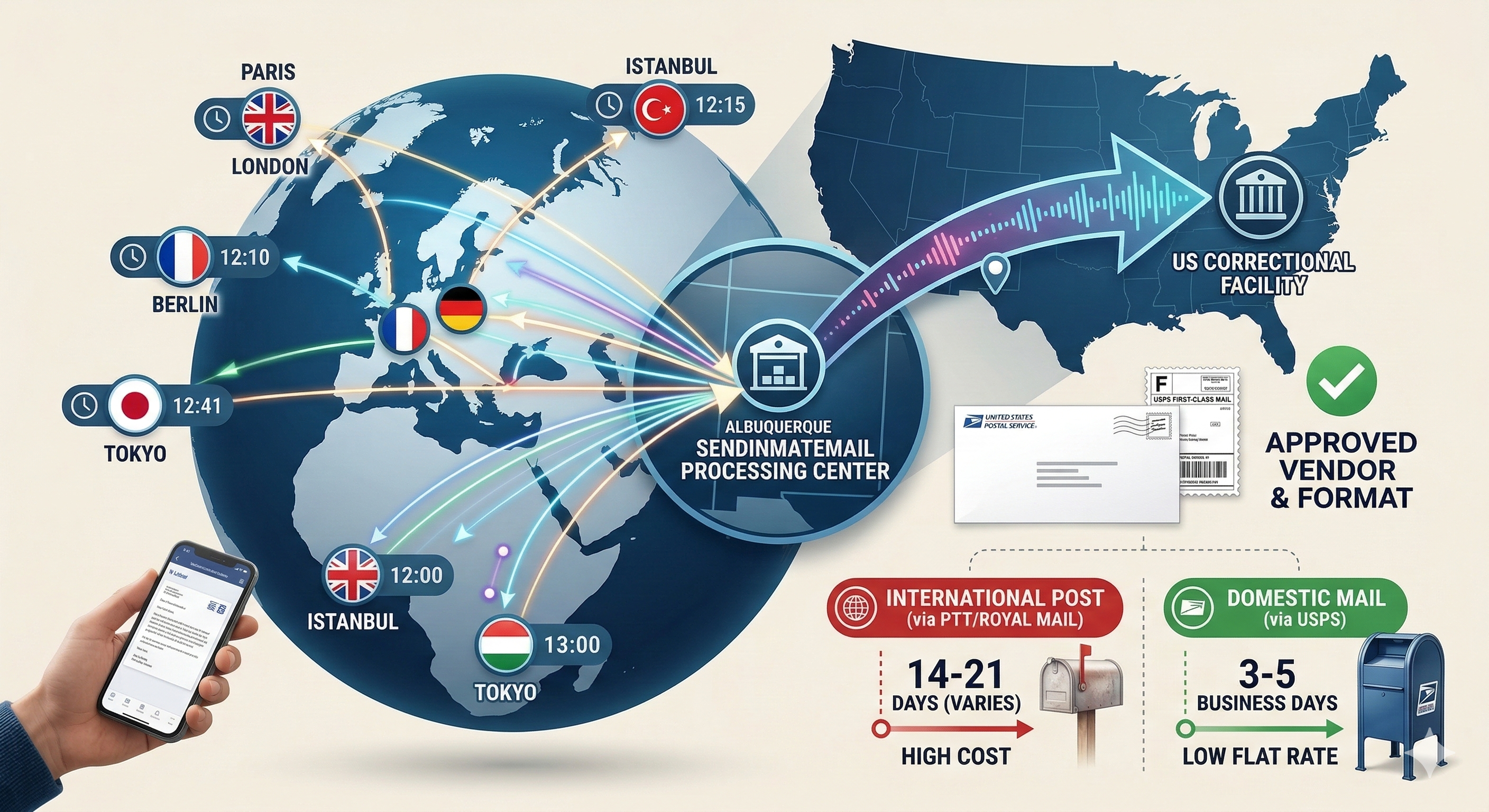 Sending Letters to U.S. Prisons from Abroad: Fast & Affordable